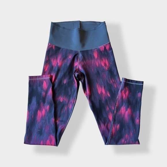 Adidas Leggings Climalite High Waist Pink Gray Spacedye Small - Picture 4 of 9